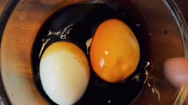 Naruto-inspired Ichiraku ramen with chicken, marinated eggs, and nori